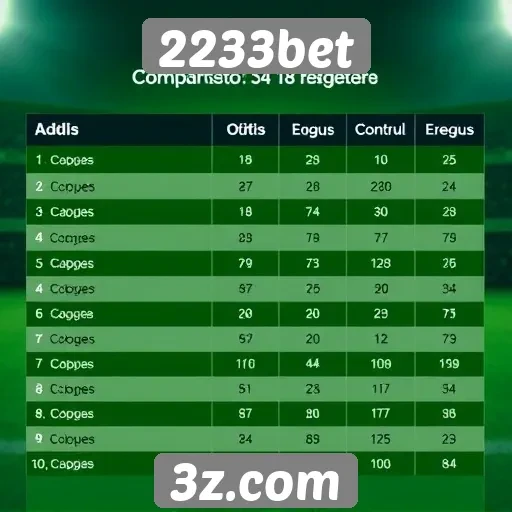 Comparativo de odds entre 2233bet e concorrentes